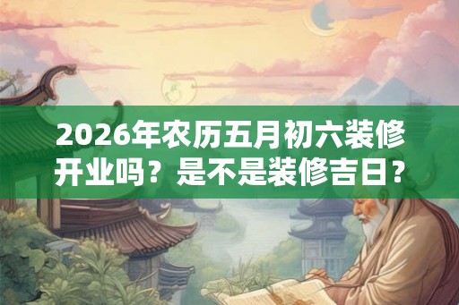 2026年农历五月初六装修开业吗?是不是装修吉日? 2026年农历五月初六装修开业吗?是不是装修吉日?