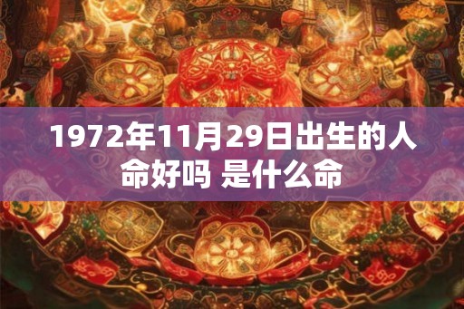1972年11月29日出生的人命好吗 是什么命