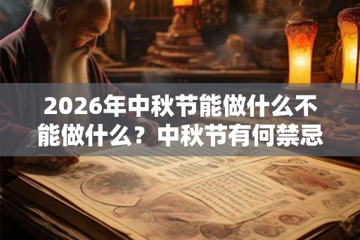 2026年中秋节能做什么不能做什么?中秋节有何禁忌? 2026年中秋节能做什么不能做什么?中秋节有何禁忌?