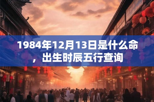 1984年12月13日是什么命，出生时辰五行查询