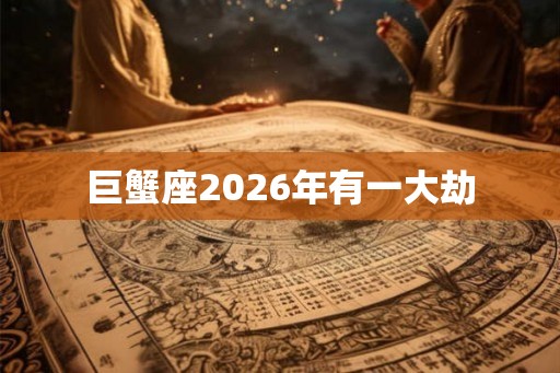 巨蟹座2026年有一大劫