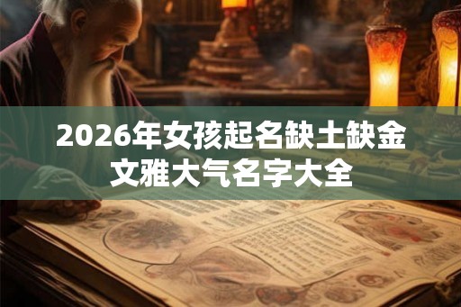 2026年女孩起名缺土缺金文雅大气名字大全