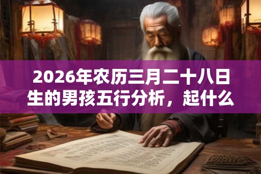 2026年农历三月二十八日生的男孩五行分析，起什么名字好？