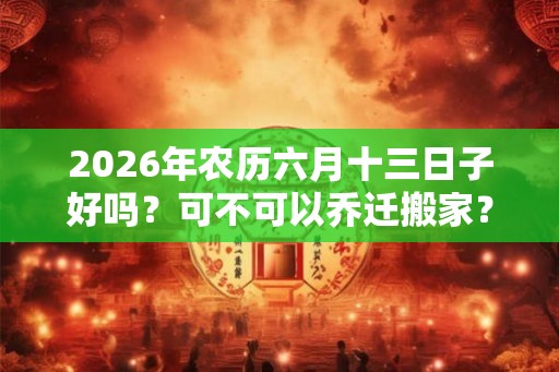 2026年农历六月十三日子好吗？可不可以乔迁搬家？
