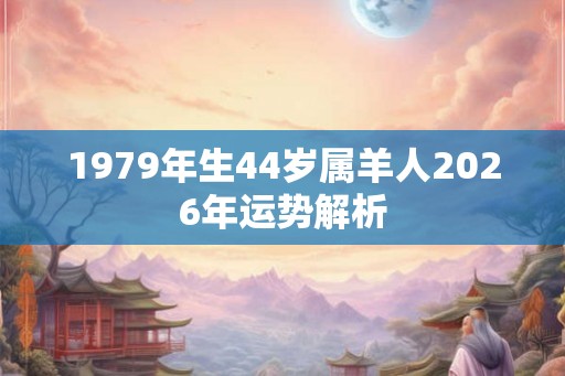 1979年生44岁属羊人2026年运势解析