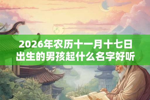 2026年农历十一月十七日出生的男孩起什么名字好听又吉利？