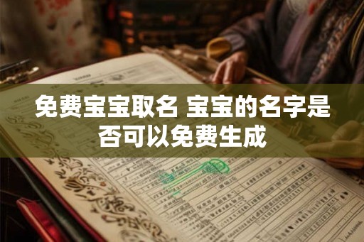 免费宝宝取名 宝宝的名字是否可以免费生成