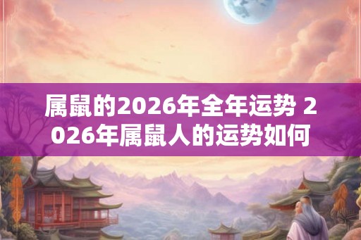 属鼠的2026年全年运势 2026年属鼠人的运势如何