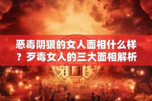 恶毒阴狠的女人面相什么样？歹毒女人的三大面相解析