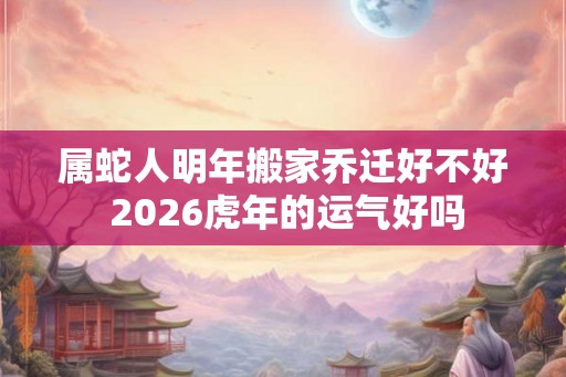 属蛇人明年搬家乔迁好不好 2026虎年的运气好吗