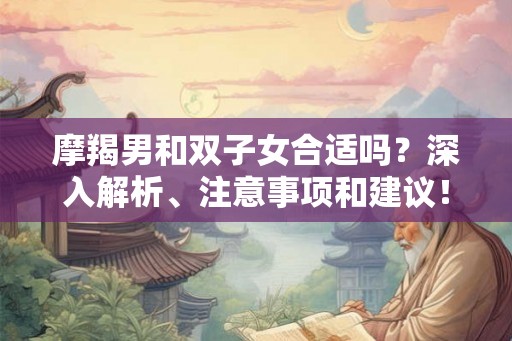 摩羯男和双子女合适吗？深入解析、注意事项和建议！