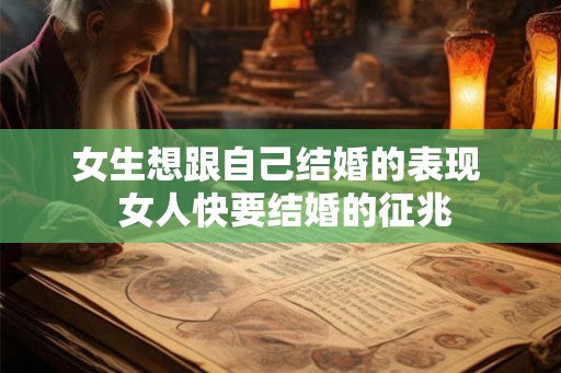 女生想跟自己结婚的表现  女人快要结婚的征兆