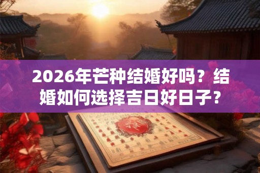 2026年芒种结婚好吗?结婚如何选择吉日好日子? 2026年芒种结婚好吗?结婚如何选择吉日好日子?