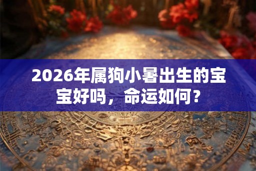 2026年属狗小暑出生的宝宝好吗，命运如何？
