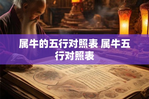 属牛的五行对照表 属牛五行对照表