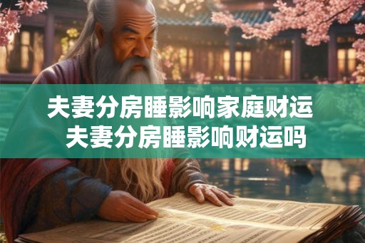 夫妻分房睡影响家庭财运  夫妻分房睡影响财运吗