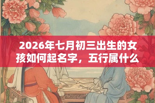 2026年七月初三出生的女孩如何起名字，五行属什么
