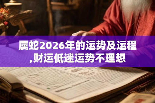 属蛇2026年的运势及运程,财运低迷运势不理想