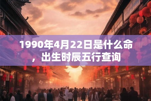 1990年4月22日是什么命，出生时辰五行查询