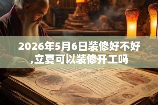 2026年5月6日装修好不好,立夏可以装修开工吗 2026年5月6日装修好不好,立夏可以装修开工吗