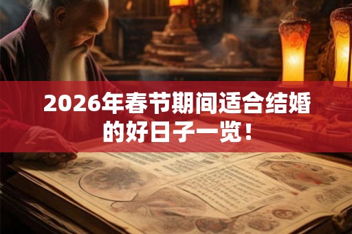 2026年春节期间适合结婚的好日子一览! 2026年春节期间适合结婚的好日子一览!