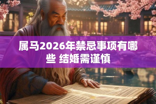 属马2026年禁忌事项有哪些 结婚需谨慎