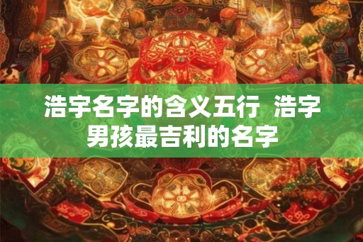 浩宇名字的含义五行  浩字男孩最吉利的名字