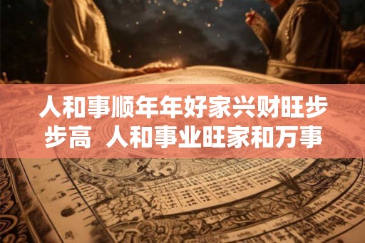 人和事顺年年好家兴财旺步步高  人和事业旺家和万事兴