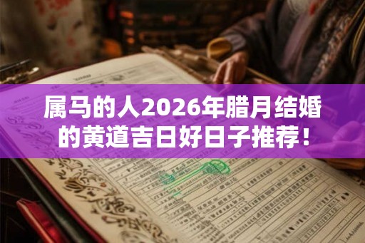 属马的人2026年腊月结婚的黄道吉日好日子推荐！