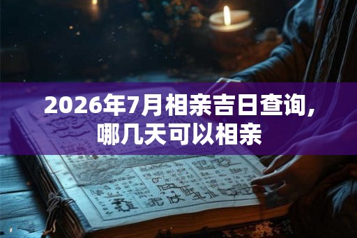 2026年7月相亲吉日查询,哪几天可以相亲