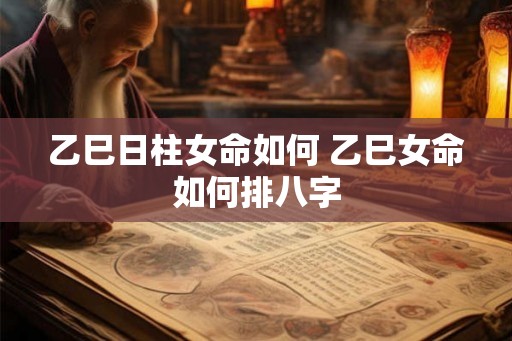 乙巳日柱女命如何 乙巳女命如何排八字