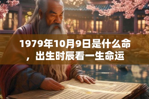 1979年10月9日是什么命，出生时辰看一生命运
