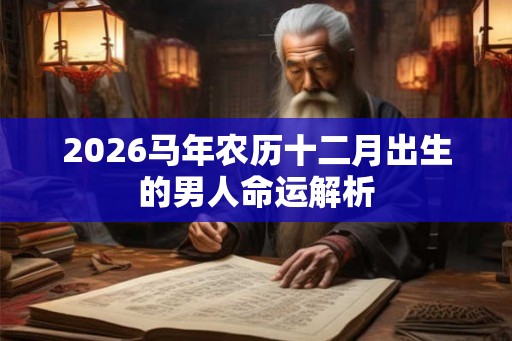 2026马年农历十二月出生的男人命运解析