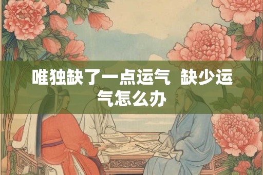 唯独缺了一点运气  缺少运气怎么办