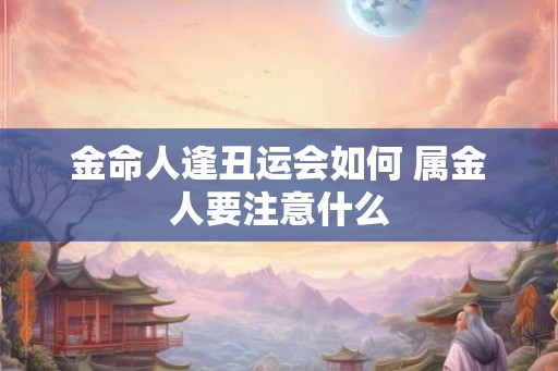 金命人逢丑运会如何 属金人要注意什么