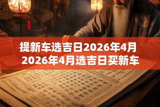 提新车选吉日2026年4月 2026年4月选吉日买新车