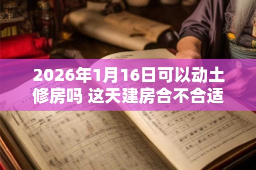 2026年1月16日可以动土修房吗 这天建房合不合适