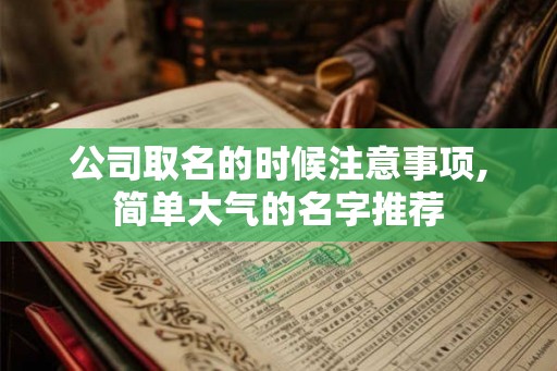 公司取名的时候注意事项,简单大气的名字推荐