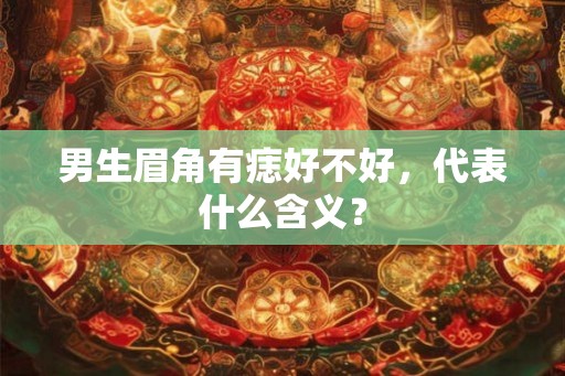 男生眉角有痣好不好，代表什么含义？