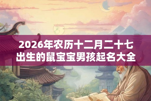 2026年农历十二月二十七出生的鼠宝宝男孩起名大全