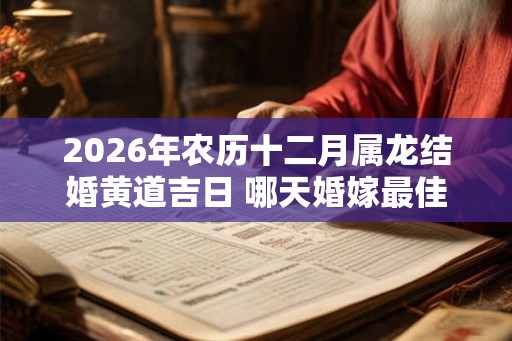 2026年农历十二月属龙结婚黄道吉日 哪天婚嫁最佳