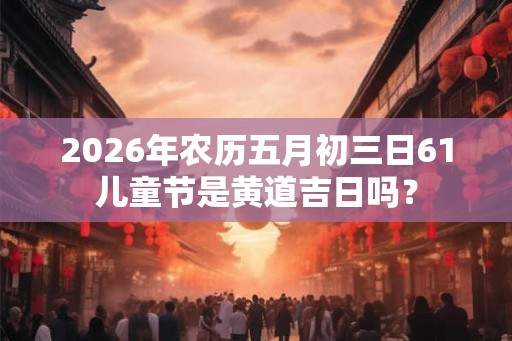 2026年农历五月初三日61儿童节是黄道吉日吗？