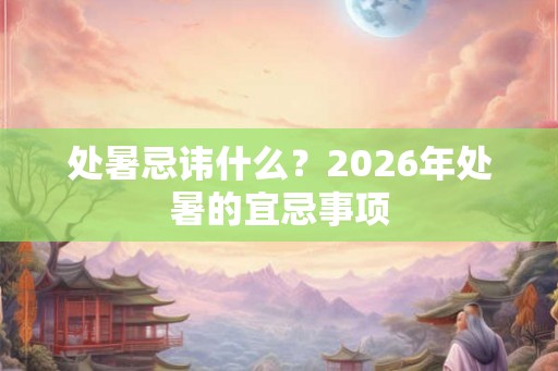 处暑忌讳什么？2026年处暑的宜忌事项