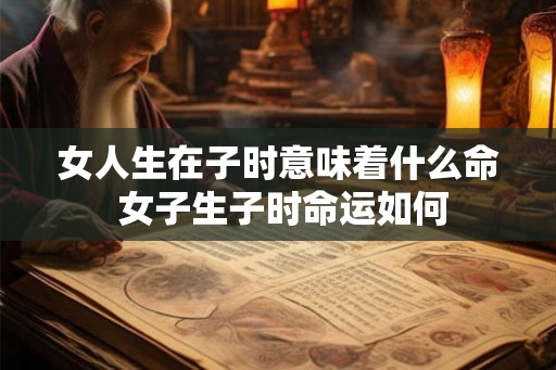 女人生在子时意味着什么命 女子生子时命运如何
