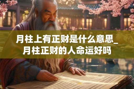 月柱上有正财是什么意思_月柱正财的人命运好吗