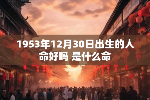 1953年12月30日出生的人命好吗 是什么命