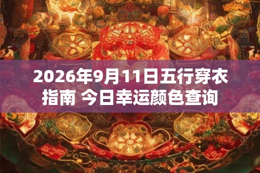 2026年9月11日五行穿衣指南 今日幸运颜色查询 2026年9月11日五行穿衣指南 今日幸运颜色查询