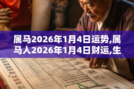 属马2026年1月4日运势,属马人2026年1月4日财运,生肖马2026年1月4日运势 属马2026年1月4日运势,属马人2026年1月4日财运,生肖马2026年1月4日运势