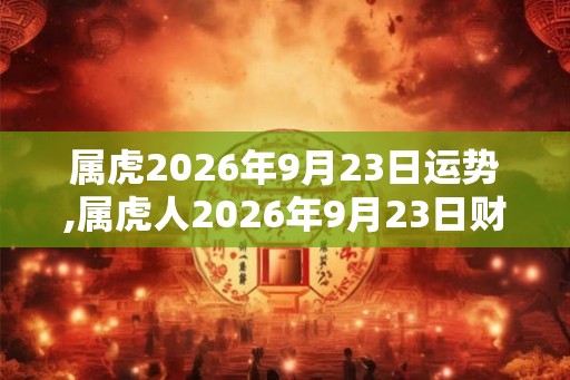 属虎2026年9月23日运势,属虎人2026年9月23日财运,生肖虎2026年9月23日运势