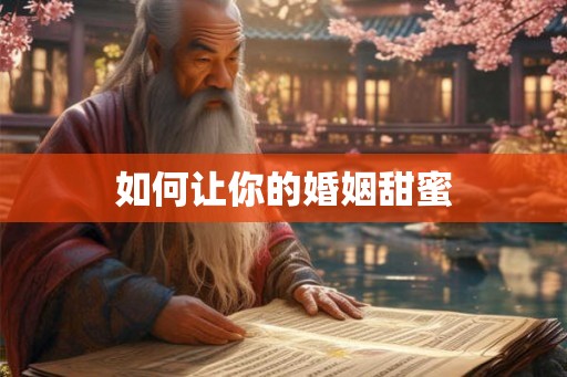 如何让你的婚姻甜蜜